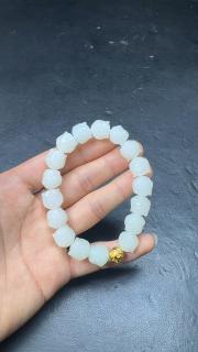 和田玉 羊脂白玉 佛首手串