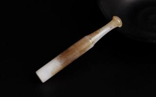 和田玉烟嘴男手工雕刻俏色玉石烟嘴手把件烟杆玉生日礼物